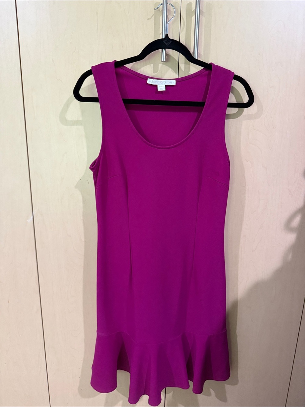 Boston Proper Fuchsia Sleeveless Mini Dress with Ruffle Hem
